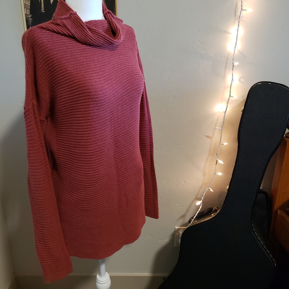 comfy pink cowl sweater